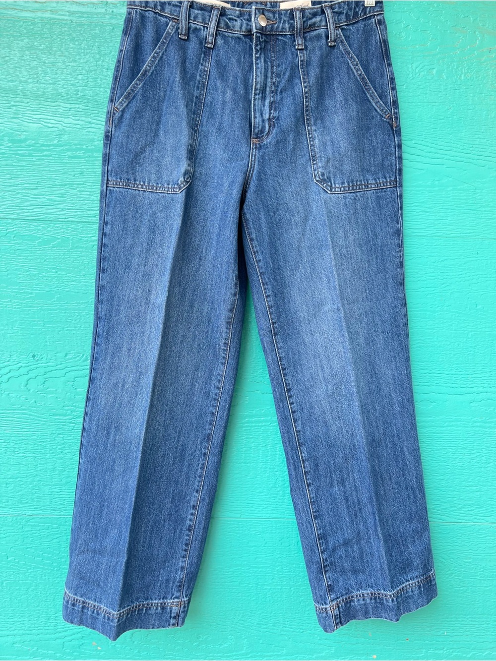 High-Rise Wide Leg Jeans Medium Wash SIZE 10 Universal Thread 100% Cotton - Picture 11 of 11